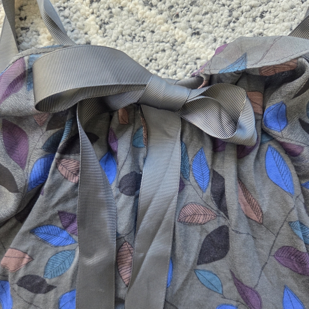 Anthropologie Greylin leaf print tank with ruffle neckline Boho - Picture 5 of 14